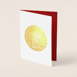 出生シーンラグジュアリー実在フォイルクリスマスカード 箔カード