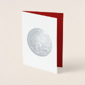 出生シーンラグジュアリー実在フォイルクリスマスカード 箔カード (正面)