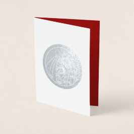 出生シーンラグジュアリー実在フォイルクリスマスカード 箔カード