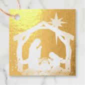 出生シーンラグジュアリー金ゴールドクリスマスクエア フェイバータグ (正面)
