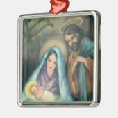 出生シーンヴィンテージクリスマスオーナメント メタルオーナメント (左)