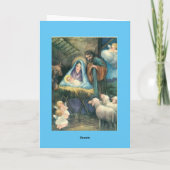 出生シーンヴィンテージクリスマスグリーティングカード シーズンカード (裏面)