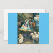 出生シーンヴィンテージクリスマスポストカード シーズンポストカード (正面/裏面)