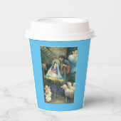 出生シーンヴィンテージクリスマス 紙コップ (正面)