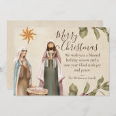 出生シーン宗教的なクリスマス シーズンカード (正面/裏面)
