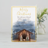 出生シーン宗教的クリスマスホリデーカード 箔シーズンカード (立ち正面)
