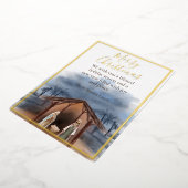 出生シーン宗教的クリスマスホリデーカード 箔シーズンカード (回転した状態)