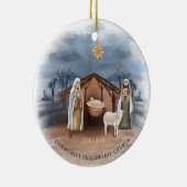 出生シーン教会の名前クリスチャンクリスマス セラミックオーナメント (右)