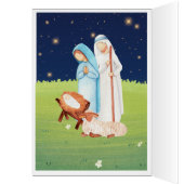 出生シーン栄光へ神に非写真ホリデーカード (内側 (左))