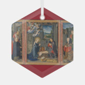 出生シーン美しい宗教イエズスクリスマス ガラスオーナメント (正面)