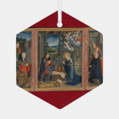 出生シーン美しい宗教イエズスクリスマス ガラスオーナメント (裏面)