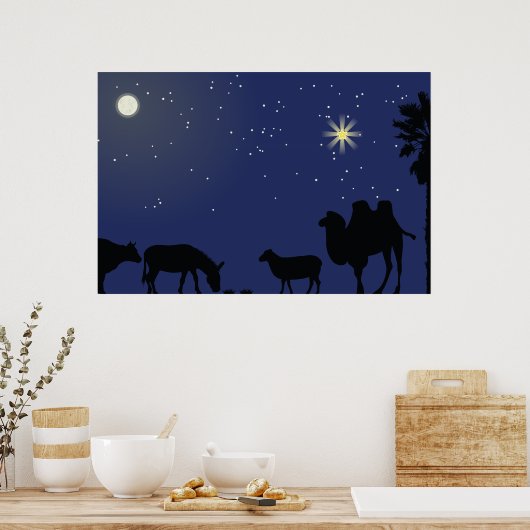 出生シーン背景クリスマス ポスター (キッチン)