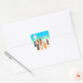 出生シーン スクエアシール (封筒)