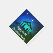 出生シーン – ハッピーイースター | スタンダードカクテルナプキン (角)