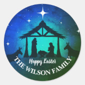 出生シーン – ハッピーイースター | ラウンドシール (正面)