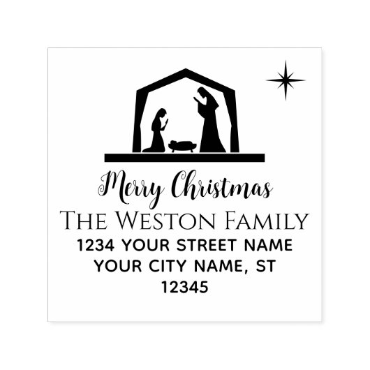 出生シーン#2Bマンガーベビーイエズス名アドレス セルフインキングスタンプ (デザイン)