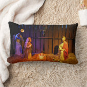 出生シーンChristmas Display in Washington DC ランバークッション (ブランケット)