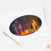 出生シーンChristmas Display in Washington DC 楕円形シール (封筒)