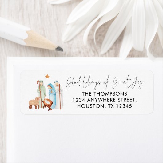 出生シーンGlad Tidings Return Name Address ラベル (インサイチュ)