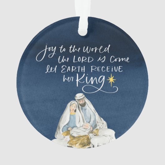 出生ジョイ水の色の宗教クリスマス オーナメント (裏面)