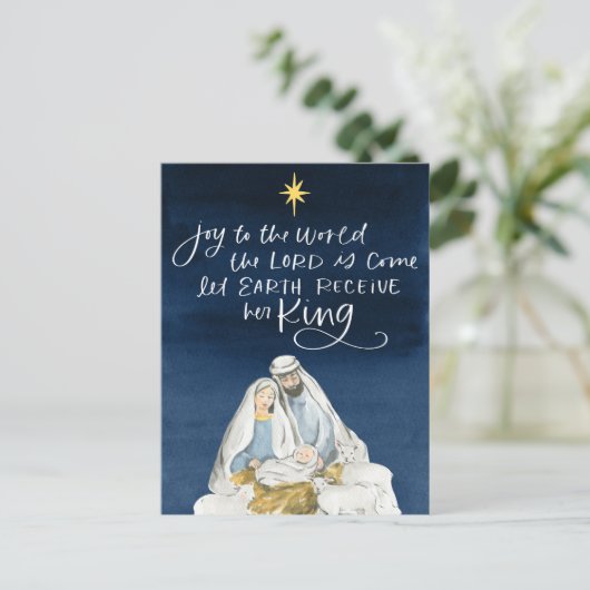 出生ジョイ水の色の宗教クリスマス ポストカード (スタンド正面)