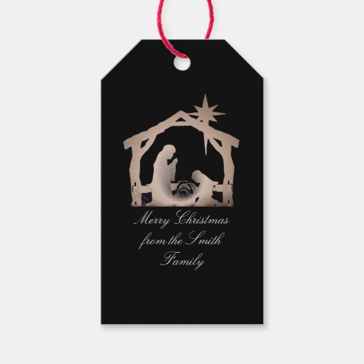 出生スターパーソナライズされたクリスマスステッカー ギフトタグ (正面)