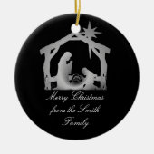 出生スターパーソナライズされたクリスマス セラミックオーナメント (正面)