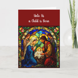 出生ステンドグラスのクリスマスカード シーズンカード
