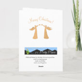 出生ステンドグラスのクリスマス シーズンカード (裏面)