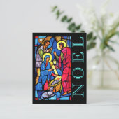 出生ステンドグラスノエルと子羊と羊飼い シーズンポストカード (スタンド正面)
