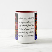 出生ステンドグラス画像クリスマスプレゼント マグカップ (中央)