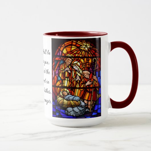 出生ステンドグラス画像クリスマスプレゼント マグカップ (右)