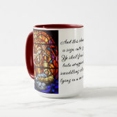 出生ステンドグラス画像クリスマスプレゼント マグカップ (正面左)