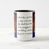 出生ステンドグラス画像クリスマスプレゼント マグカップ (中央)