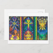 出生ステンドグラス窓はがき ポストカード (正面/裏面)