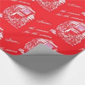 出生ステンドグラス – 赤 ラッピングペーパー (角)