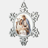 出生スノーフレークオーナメント スノーフレークピューターオーナメント (右)