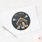 出生ダークスキントーンクリスマス ラウンドシール (封筒)