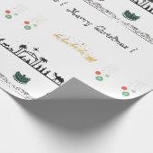 出生テーマ，赤，金ゴールド，緑バロック ラッピングペーパー (角)