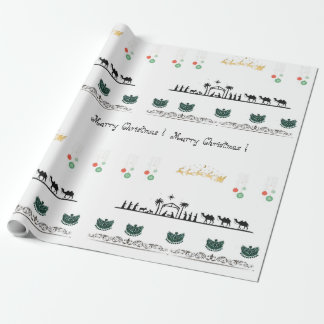 出生テーマ，赤，金ゴールド，緑バロック ラッピングペーパー