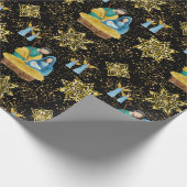 出生ナイトメアリージョセフイエスエンジェルズゴールデン ラッピングペーパー (角)
