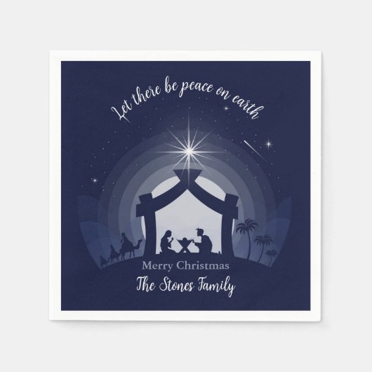 出生ナプキン（クリスマス聖家族） スタンダードカクテルナプキン (正面)