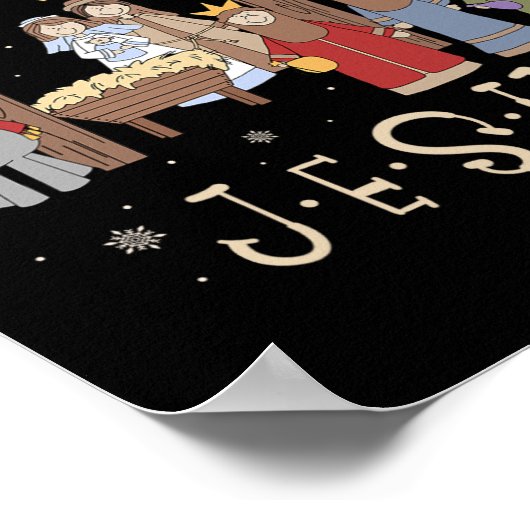 出生ハッピーバースデーイエズクリスマス出生C ポスター (角)