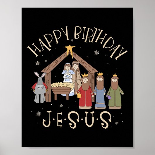 出生ハッピーバースデーイエズクリスマス出生C ポスター (正面)