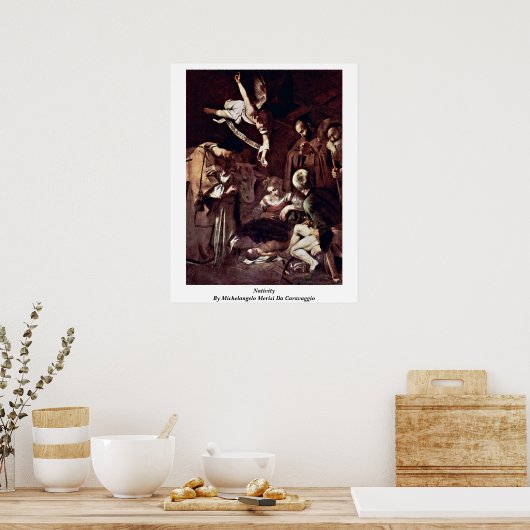 出生バイミケランジェロメリシダカラヴァッジョ ポスター (キッチン)