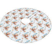 出生パターンスクリプトメリークリスマス ブラッシュドポリエステルツリースカート (アングル)