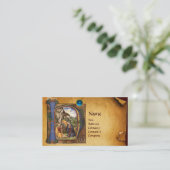 出生パーチメントブライトブルーサファイアモノグラム 名刺 (スタンド正面)