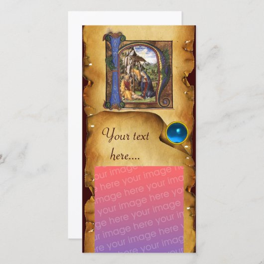 出生パーチメントブルーサファイアモノグラム (正面/裏面)