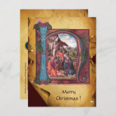 出生パーチメントブルーサファイアモノグラム シーズンポストカード (正面/裏面)