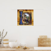 出生パーチメントモノグラム ポスター (キッチン)